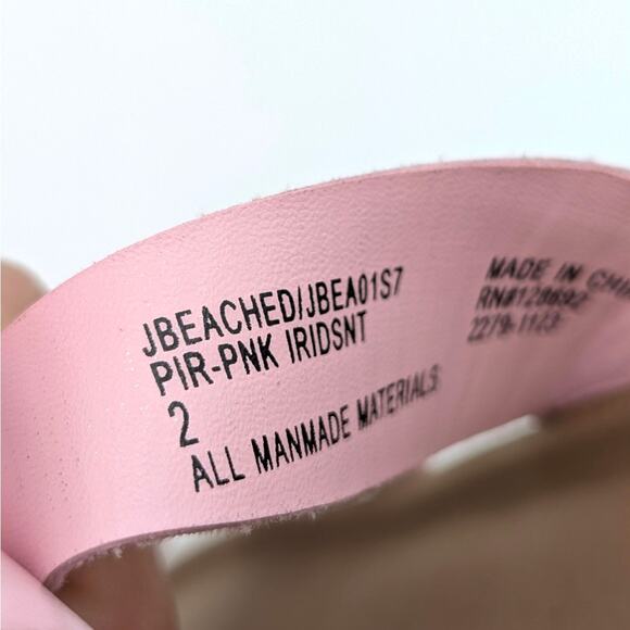 Steve Madden Jbeached Flat Sandal Slip-On Big Kids Pink Size US2 EU33 - Picture 9 of 13